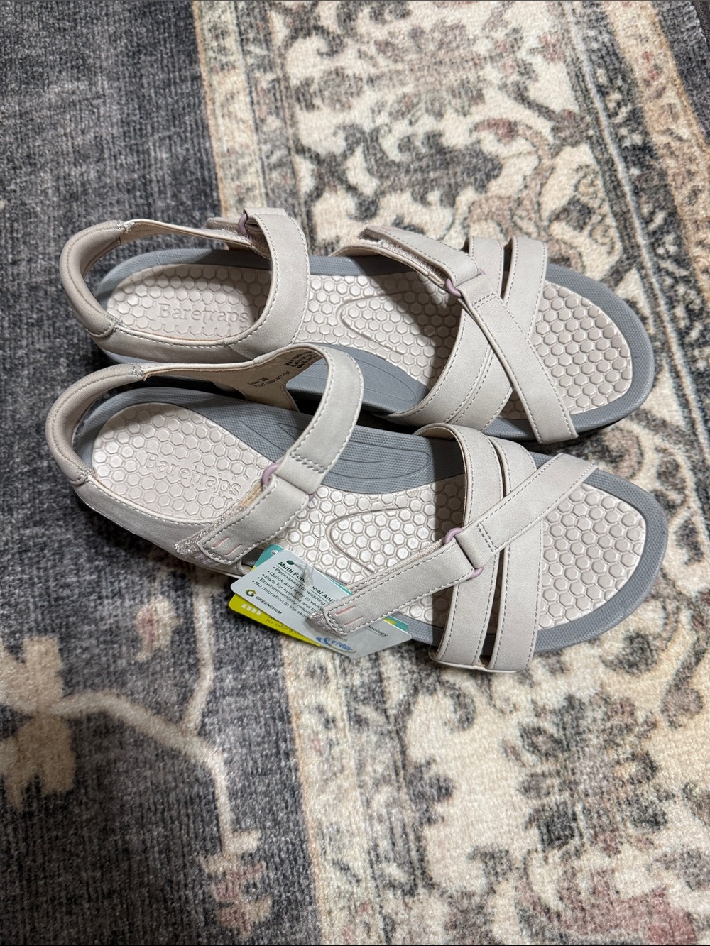 BareTraps Women's Light Taupe Strappy Comfort Sandals